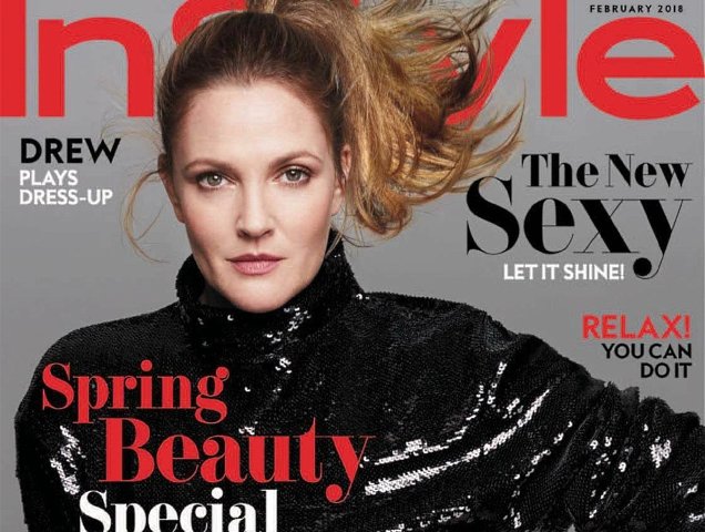 US InStyle February 2018 : Drew Barrymore by Anthony Maule