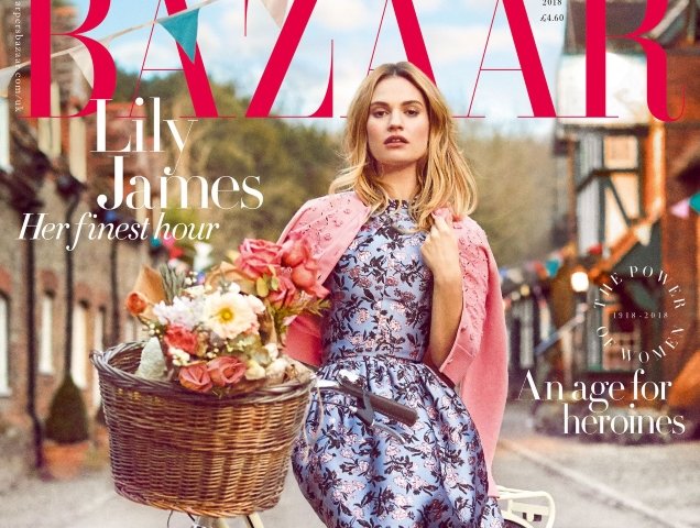 Lily James UK Harper's Bazaar April 2018 - theFashionSpot