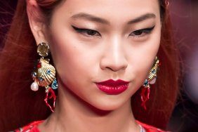 Shell earrings at Dolce & Gabbana Spring 2018