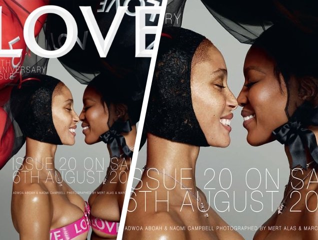 Love #20 F/W 2018.19 : Naomi Campbell & Adwoa Aboah by Mert Alas & Marcus Piggott
