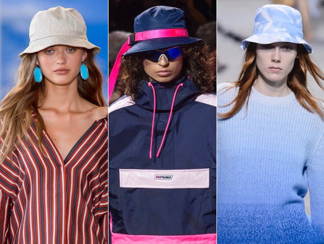 Bucket hats were the topper of choice for Spring 2018.