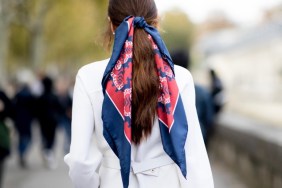 A silk scarf used as decoration on the streets.
