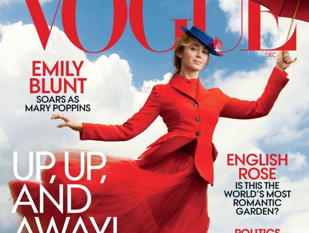 US Vogue December 2018 : Emily Blunt by Annie Leibovitz