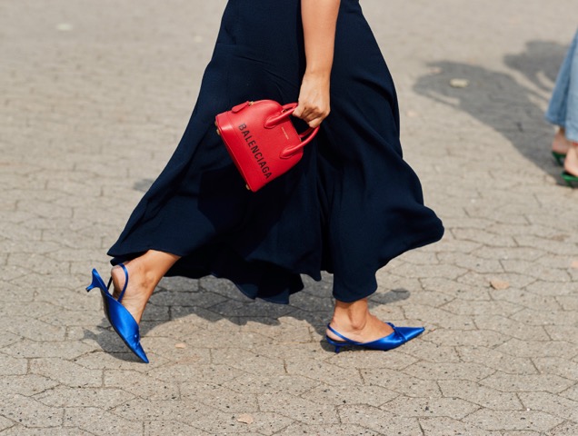 Micro heels on the street.