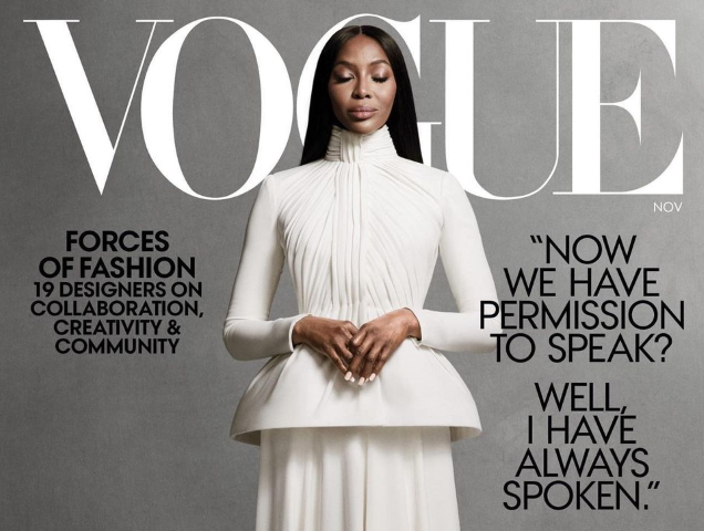 US Vogue November 2020 : Naomi Campbell by Ethan James Green