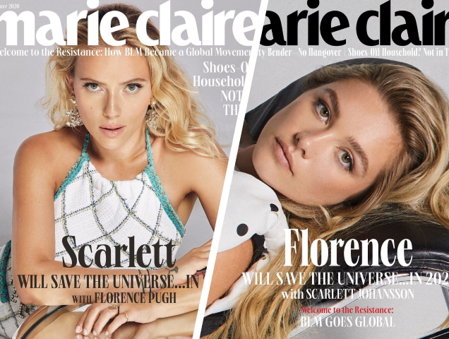 US Marie Claire Winter 2020 : Scarlett Johansson & Florence Pugh by Quentin Jones