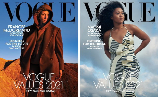 US Vogue January 2021 : The 'Vogue Values' of 2021 by Annie Leibovitz