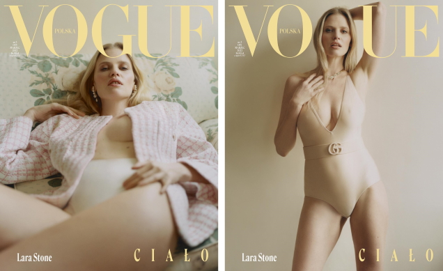 Vogue Poland March 2022 : Lara Stone by Ina Lekiewicz & Julia Noni