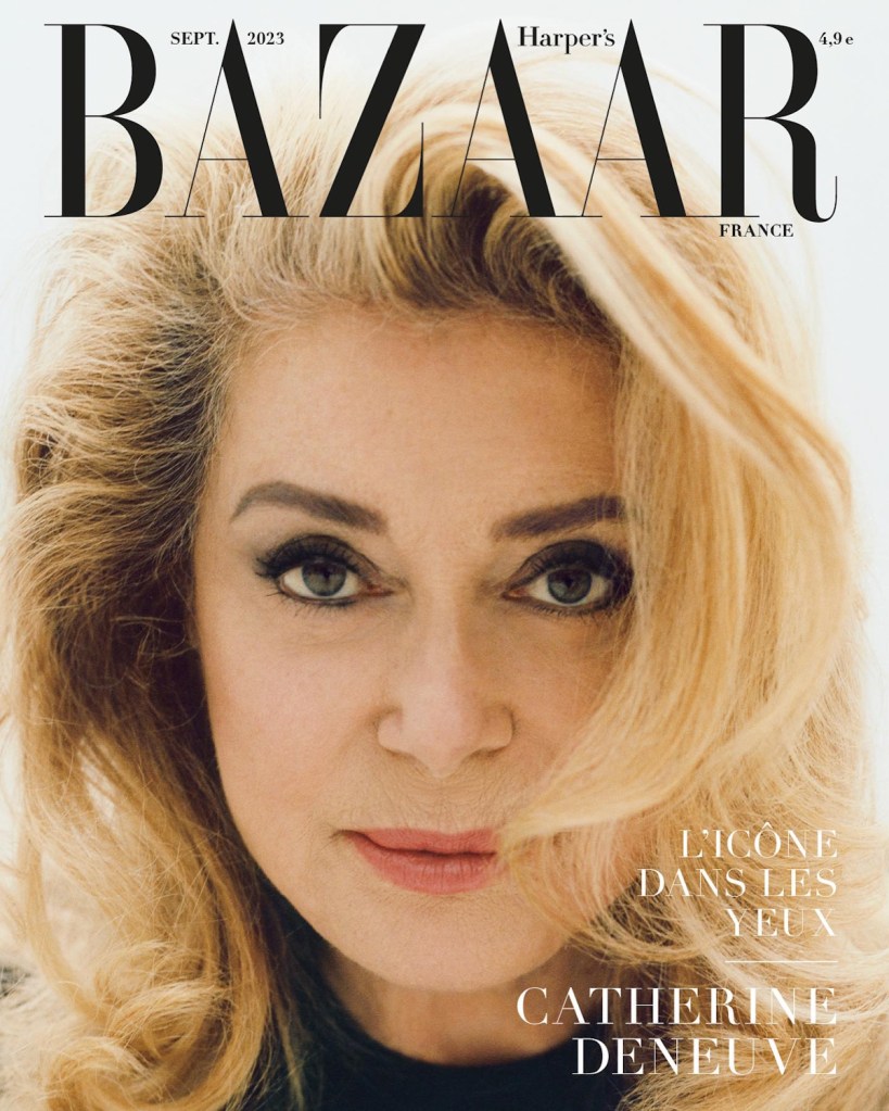 Harper’s Bazaar France September 2023 : Catherine Deneuve by Deo Suveera & Pamela Dimitrov