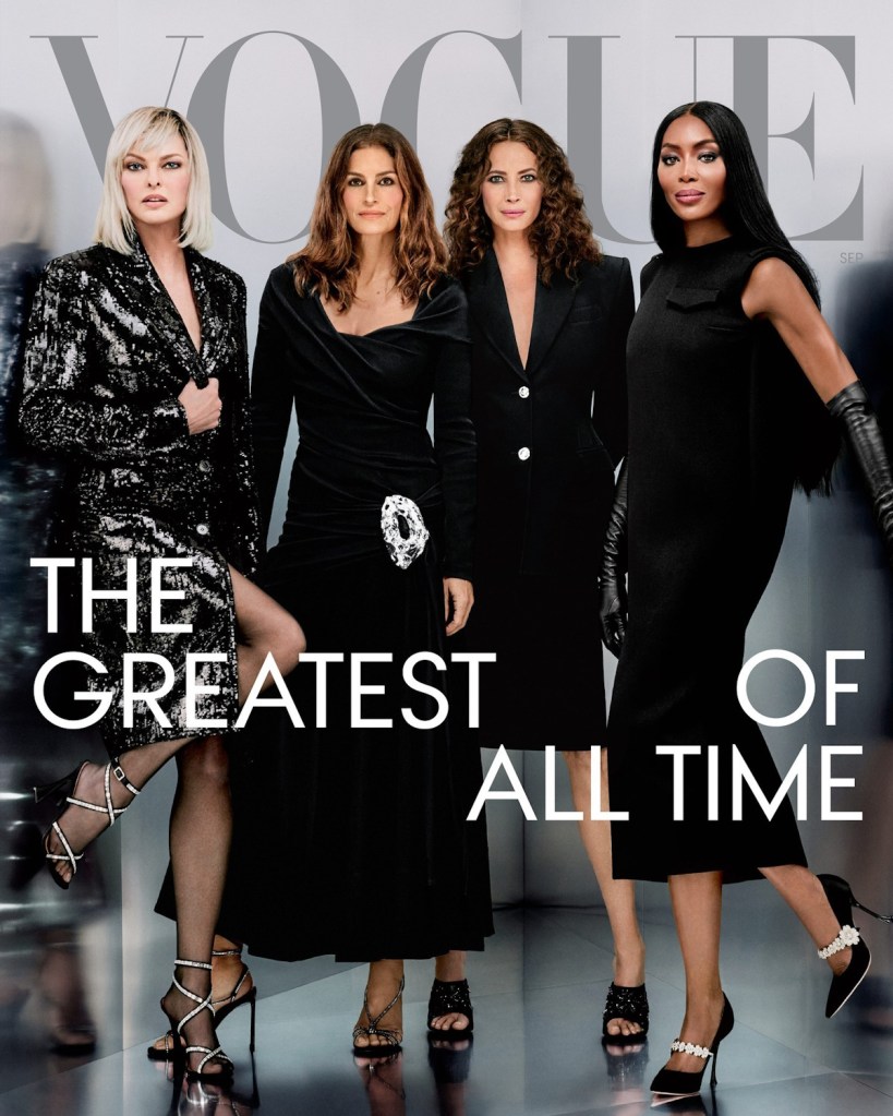 US Vogue September 2023 : Linda, Cindy, Christy & Naomi by Rafael Pavarotti