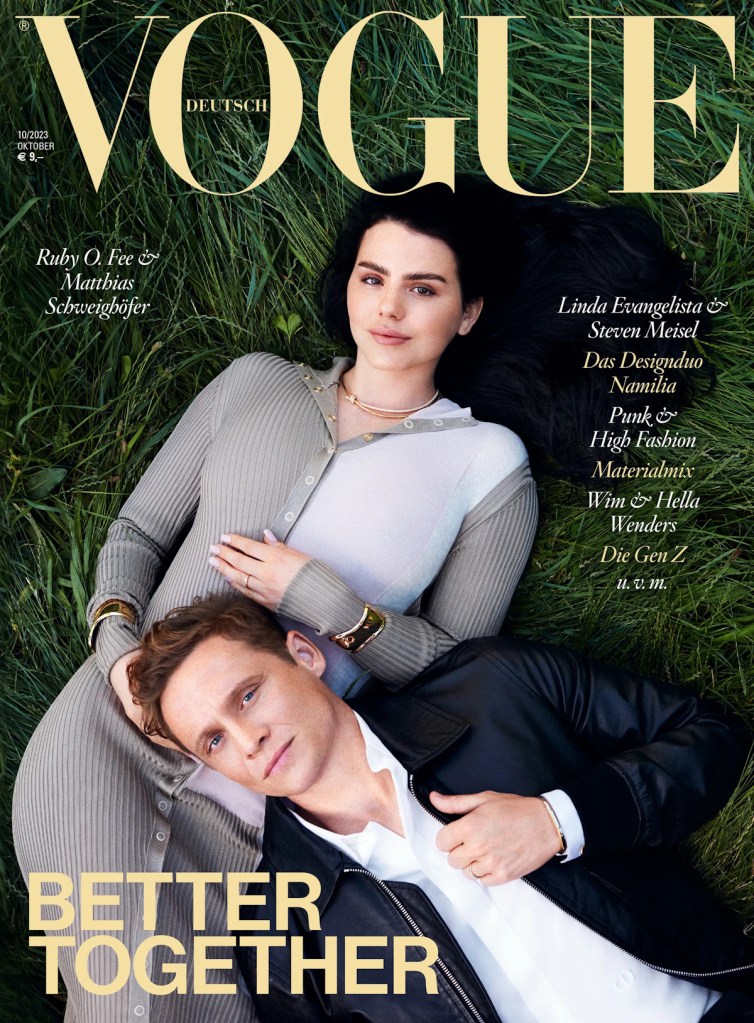 Vogue Germany October 2023 : Ruby O.Fee & Matthias Schweighöfer by Paul Wetherell 