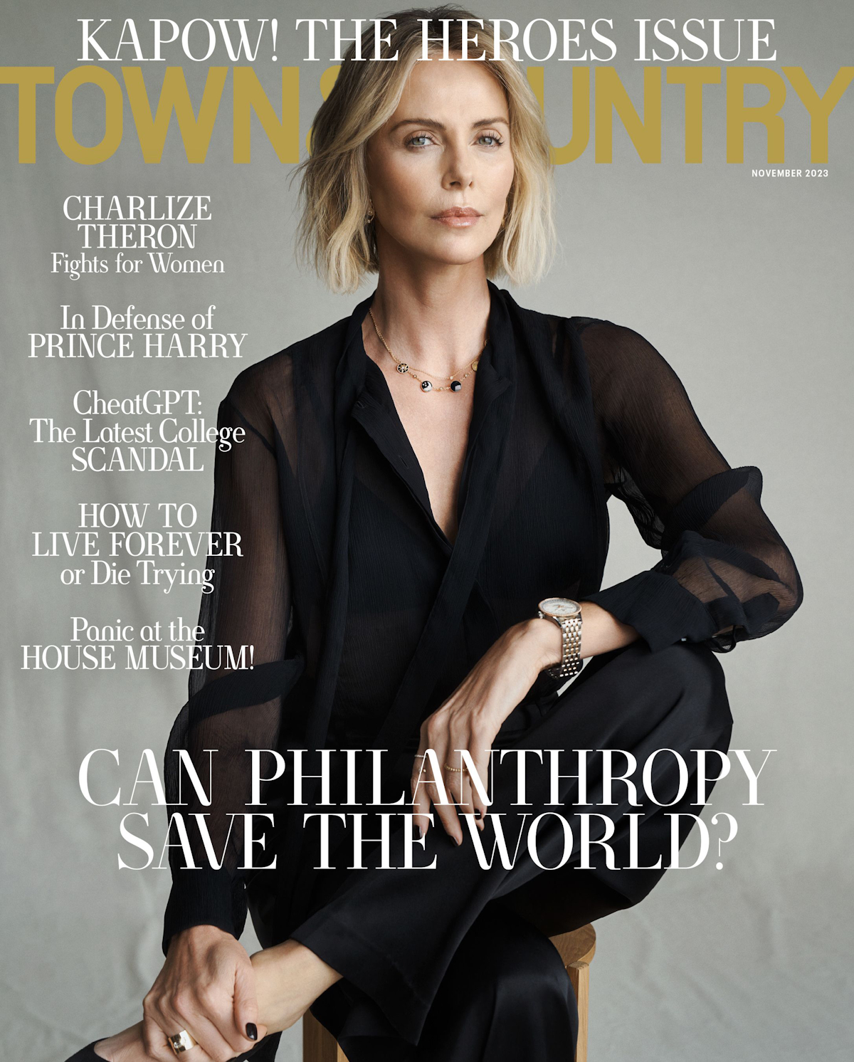 Town & Country November 2023 : Charlize Theron by Sebstian Kim 
