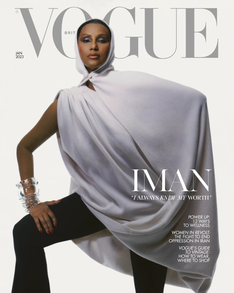 UK Vogue January 2023 : Iman by Nadine Ijewere 