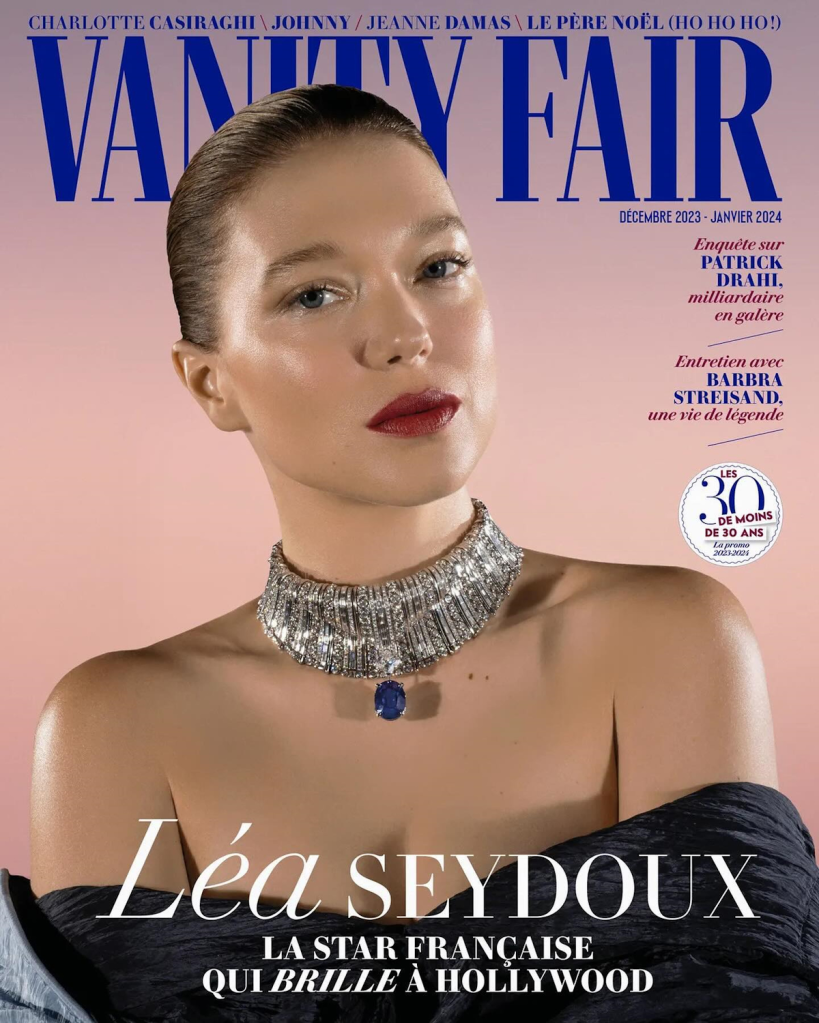 Vanity Fair France December 2023/January 2024 : Léa Seydoux by Nikolas Lorieux 