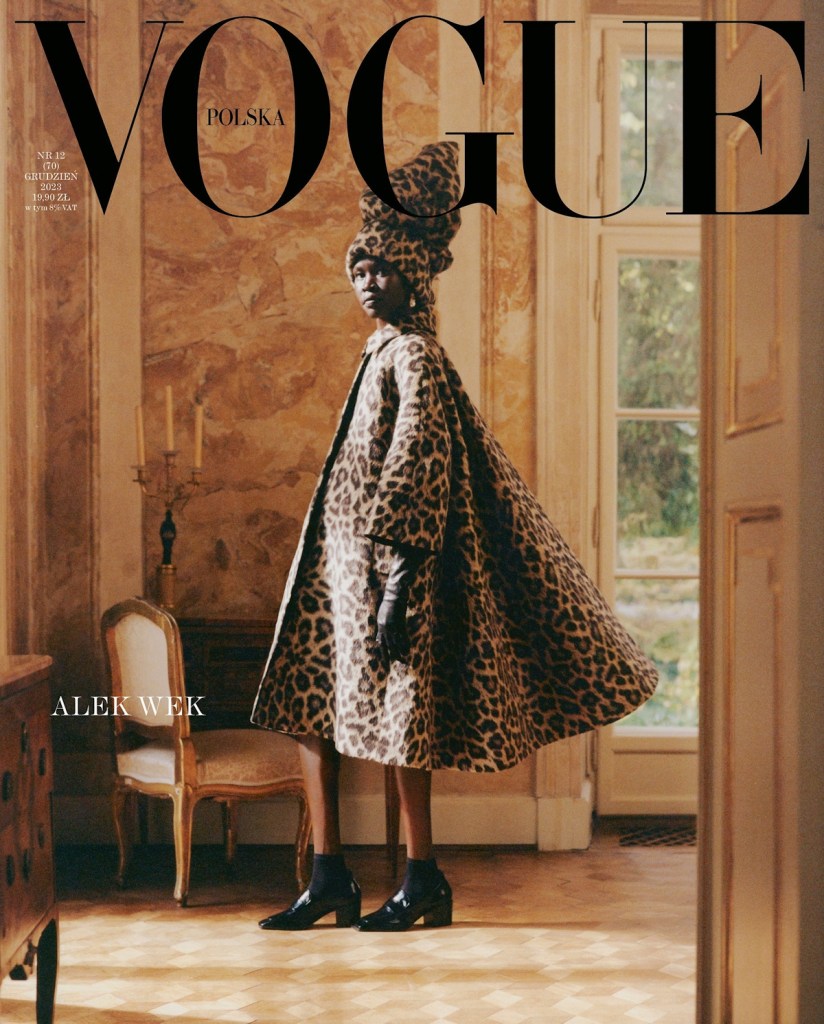 Vogue Poland December 2023 : Alek Wek by Erdem Moralioğlu 