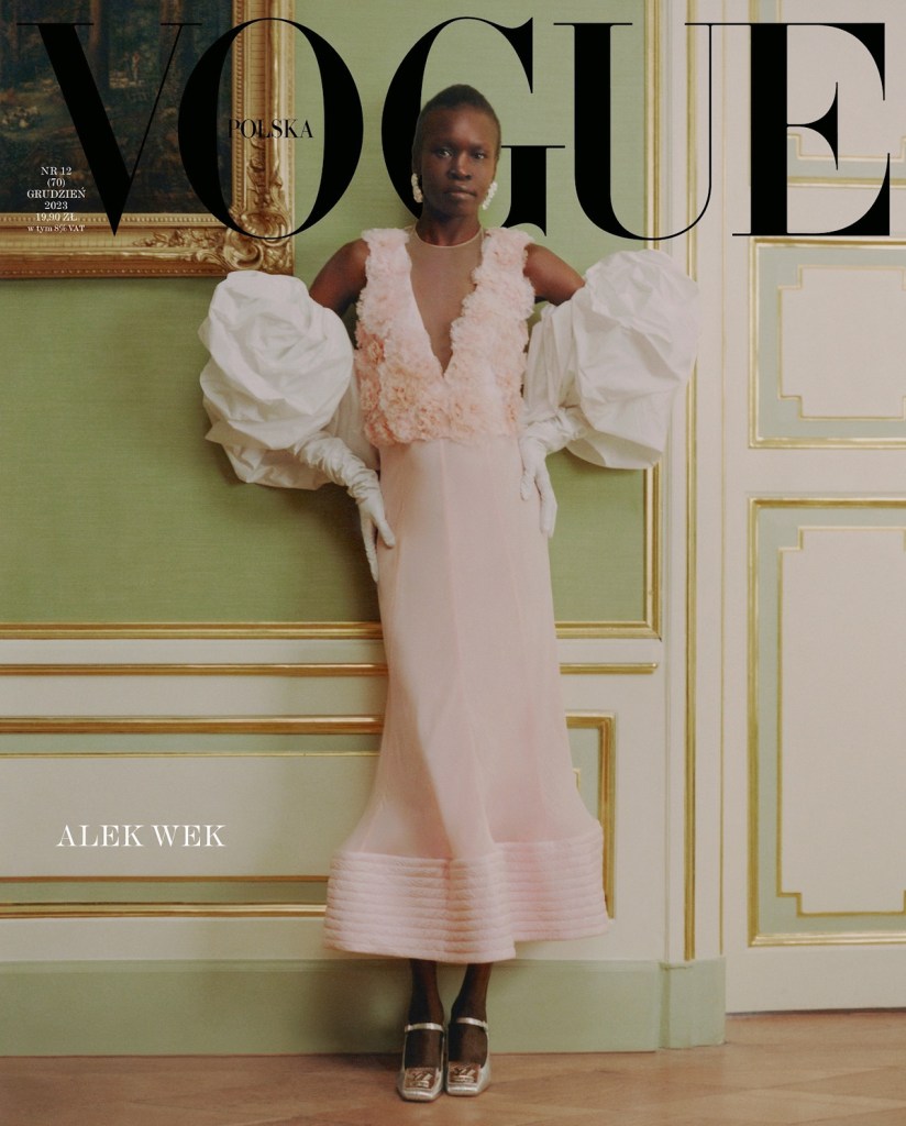 Vogue Poland December 2023 : Alek Wek by Erdem Moralioğlu