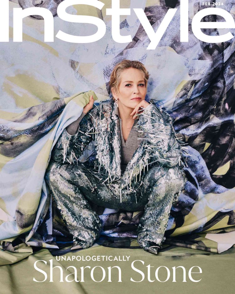 US InStyle February 2024 : Sharon Stone by Eric Michael Roy 