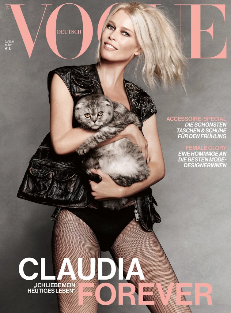 Vogue Germany March 2024 : Claudia Schiffer by Luigi & Iango