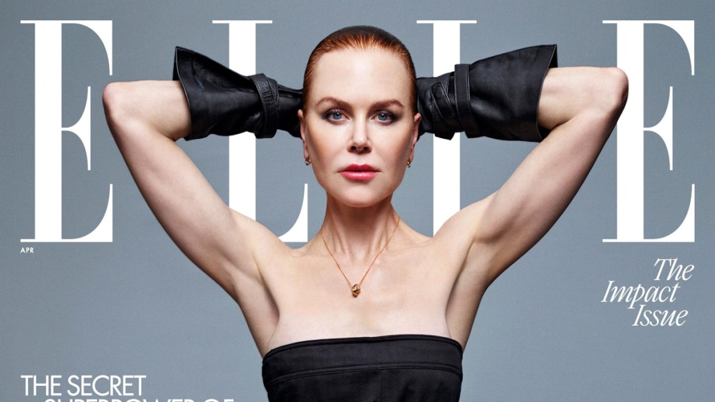 US Elle April 2024 : Nicole Kidman by Mario Sorrenti