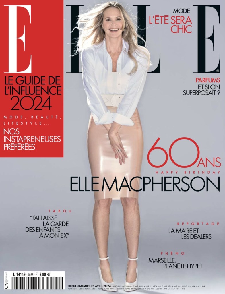 Elle France April 25, 2024 : Elle Macpherson by Gilles Bensimon 