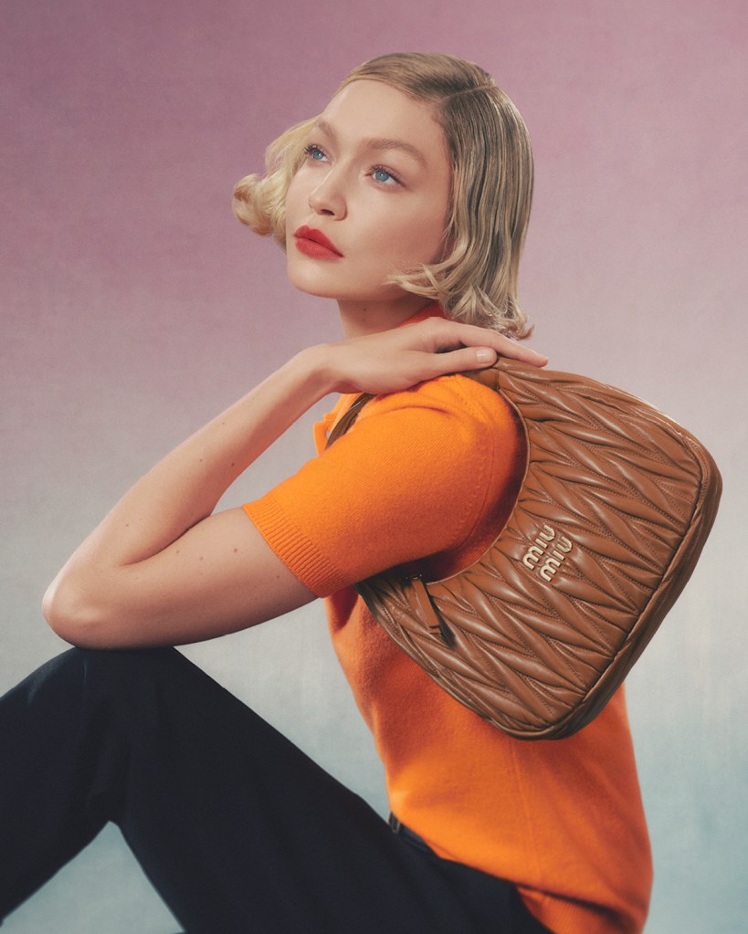 Miu Miu 'Matelassé' Handbags 2024 : Gigi Hadid by Steven Meisel 