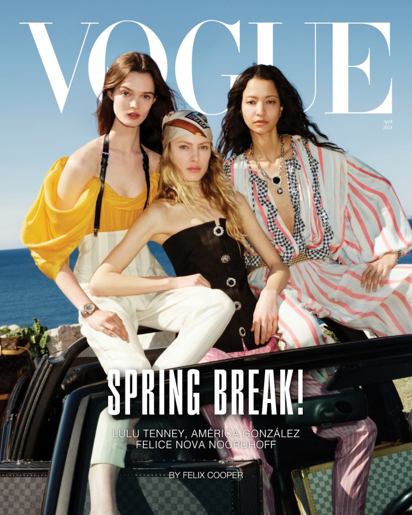 Vogue Hong Kong April 2024: Lulu Tenney, America Gonzalez and Felice Nova Noordhoff by Felix Cooper