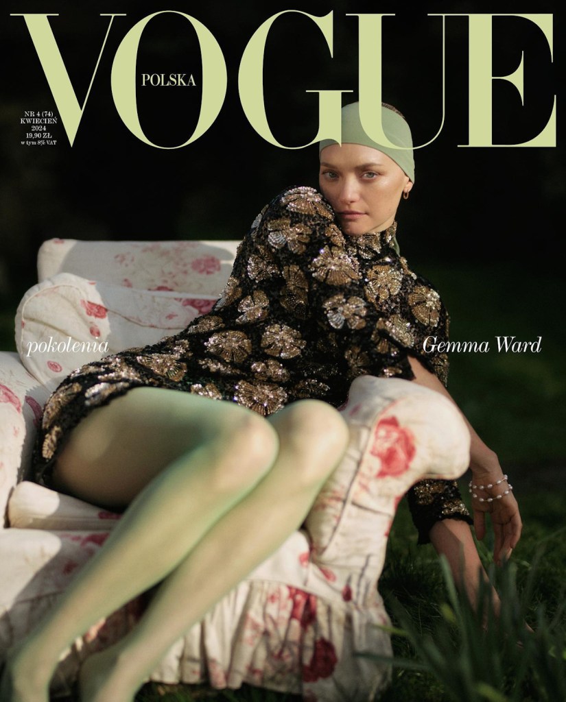 Vogue Poland April 2024: Gemma Ward by Virginie Khateeb & Sylke Holding by Valentin Hannequin