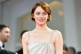 Emma Stone at the "Bugonia" red carpet at The 82nd Venice International Film Festival on August 28, 2025 in Venice, Italy.