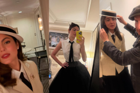 Monica Barbaro in a slip dress out on a walk in NYC