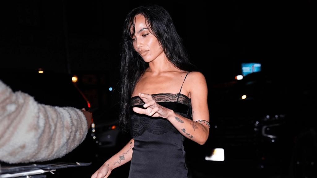 Zoe Kravitz Boldly Masters Lace in Black Minidress Fit for