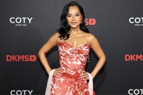 Becky G Is a Vision in Floral Strapless Gown at DKMS Gala