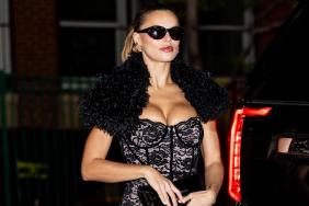 Brooks Nader Makes D&G Knee-Length Skirt Look Bold With Corset Top