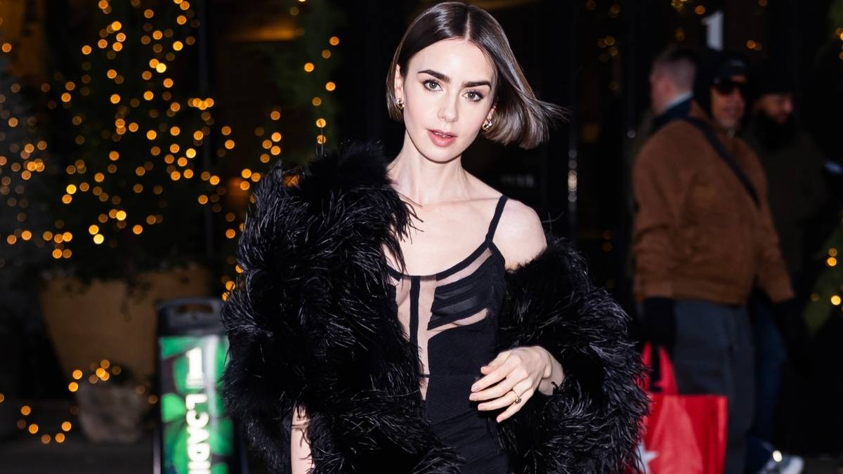 chinese dress ladies Lily Collins Lace Celebrity Dresses with Long Sleeves – loveangeldress main image 0