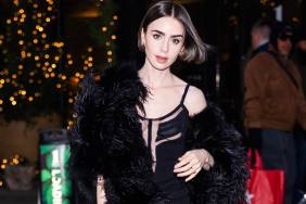 Lily Collins’ Fully Sheer Alessandra Rich Dress Dives Into Lingerie Glam