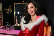 Lily Allen Becomes Santa in Tiny Fur-Trimmed Minidress