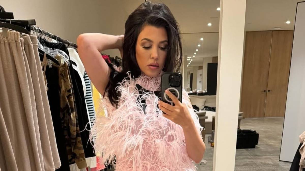 kourtney kardashian sheer dress Kourtney Kardashian Marries Travis Barker Wearing Mini Wedding Dress