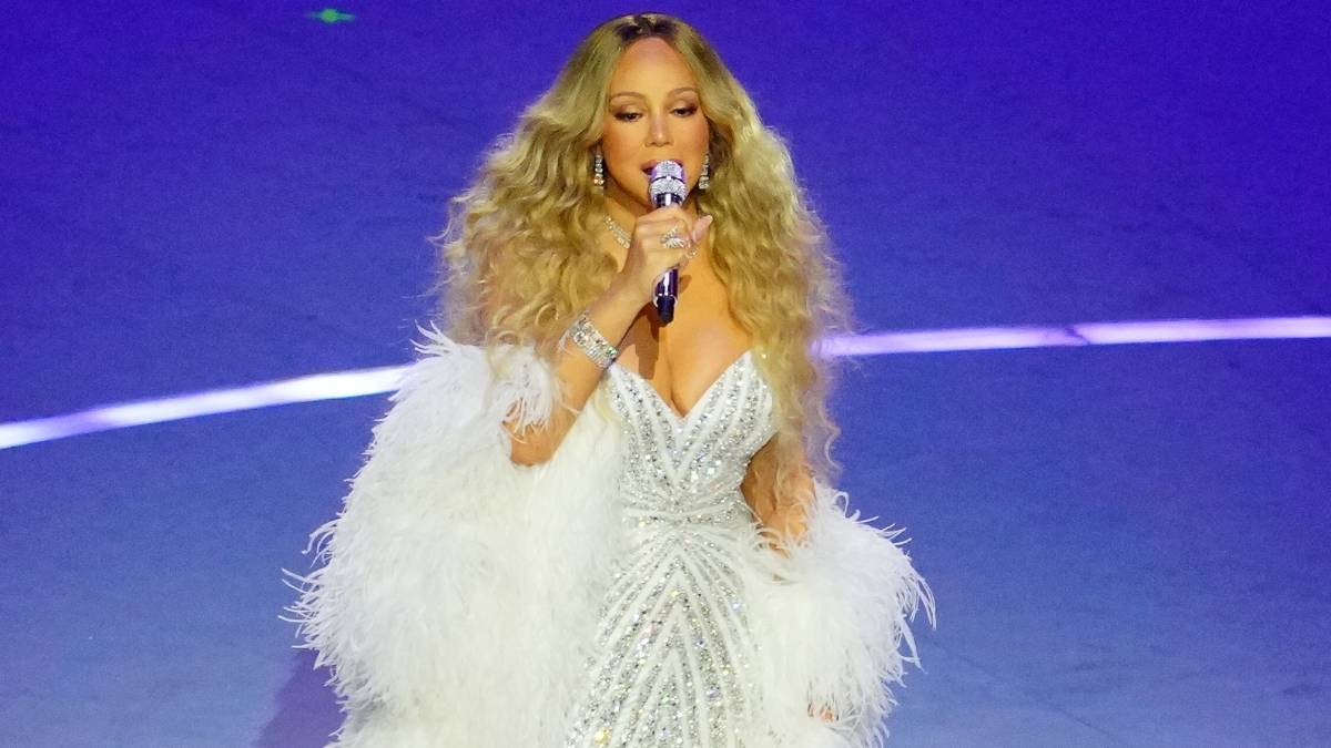 mariah carey purple dress Mariah Carey at Brighton Pride review even the shirtless dancers can't distract from how stop-start this is | Pop and rock