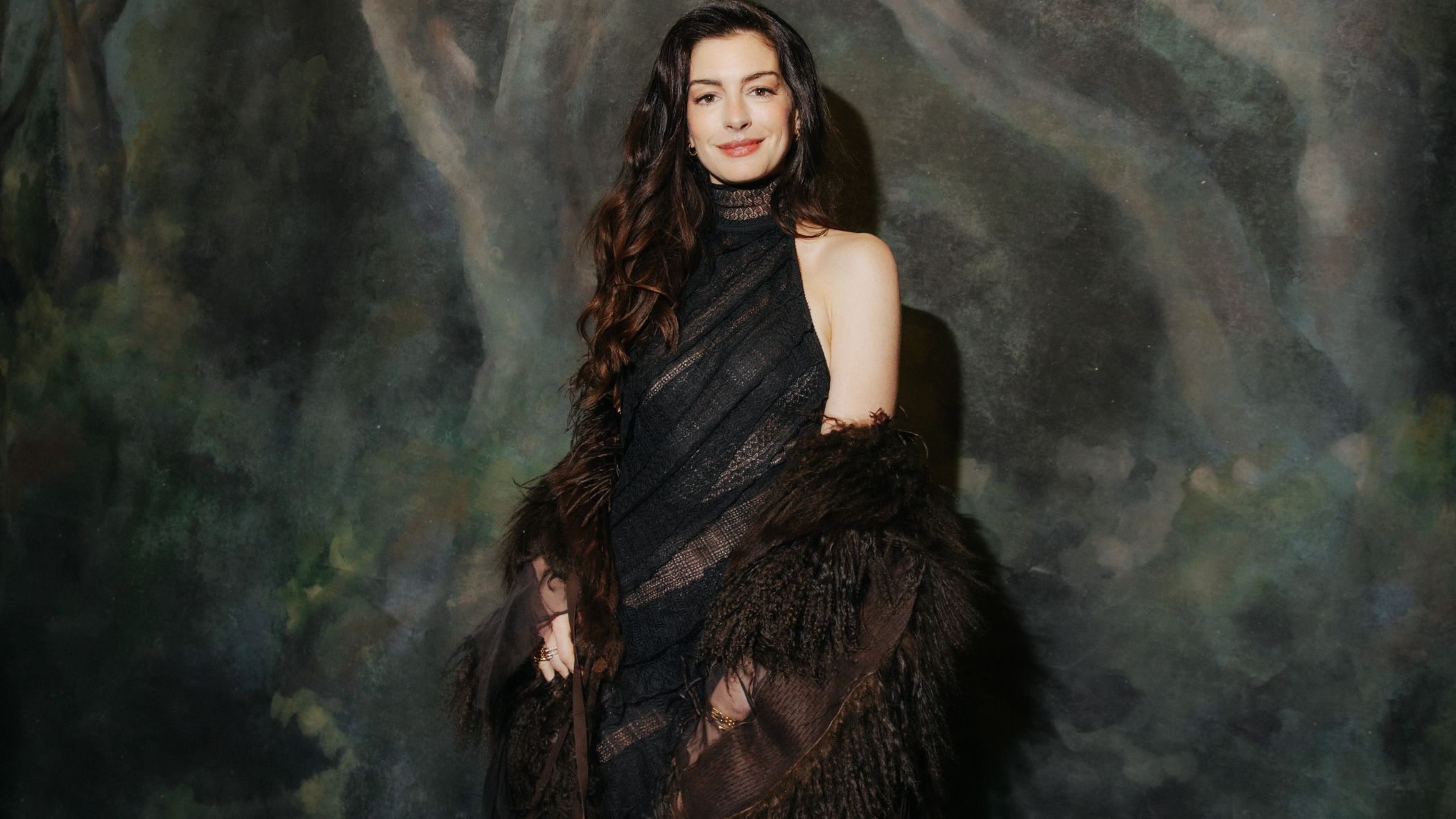 Anne Hathaway Is Ready for Spring in Fully Sheer Valentino Floral Lace Top - theFashionSpot Anne Hathaway Is Ready for Spring in Fully Sheer Valentino Floral Lace Top - theFashionSpot