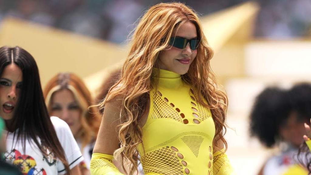 Shakira's Off-White Micro Miniskirt Is Made Entirely of Soccer Jerseys