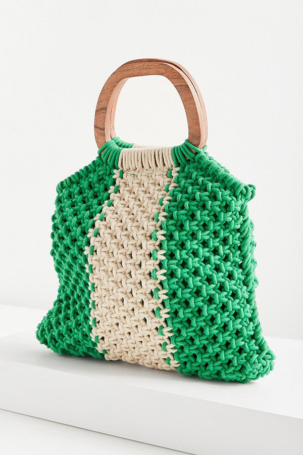 Premium Photo | Handmade macrame bag eco friendly natural macrame cotton  crossbody bag hobby knitting handmade macrame modern summer concept
