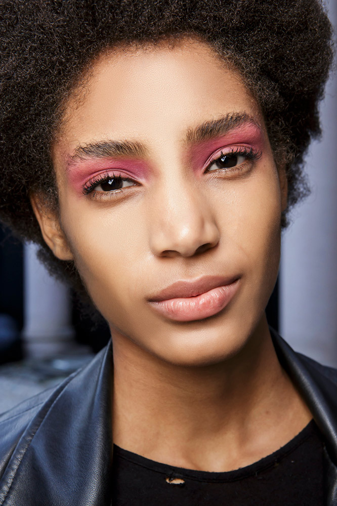 Deep Pink Eyeshadow and Neutral Lipstick