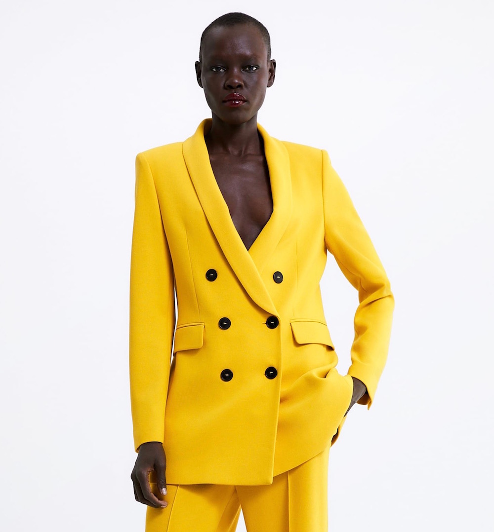 Double Breasted Blazer in Yellow