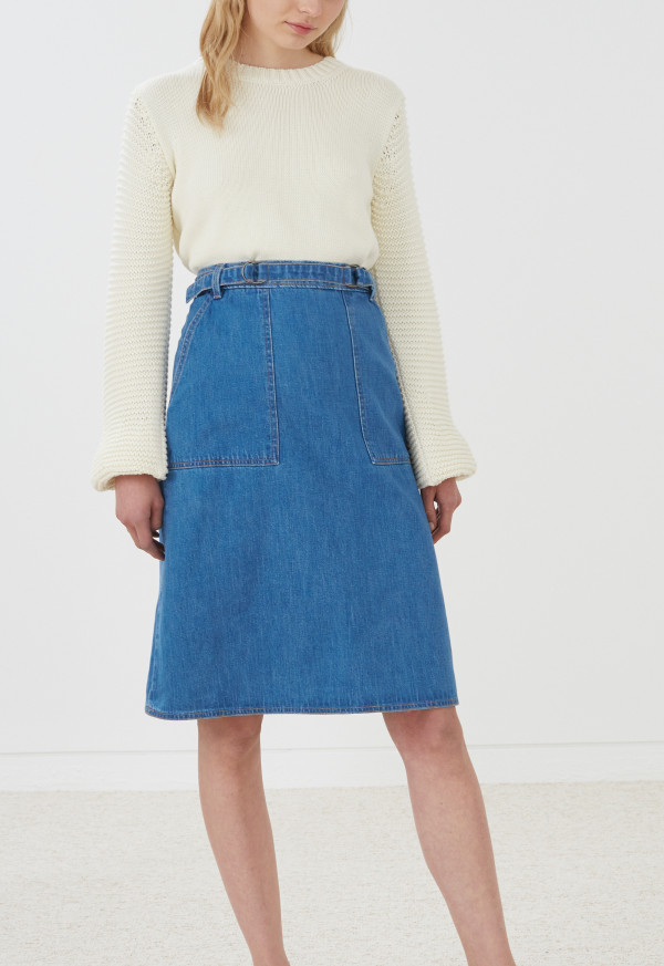 Jean Skirt Outfits: How to Wear a Denim Skirt - theFashionSpot