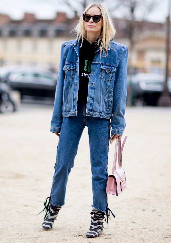 Double Denim: How to Wear Jean-on-Jean Outfits in 2017 - theFashionSpot