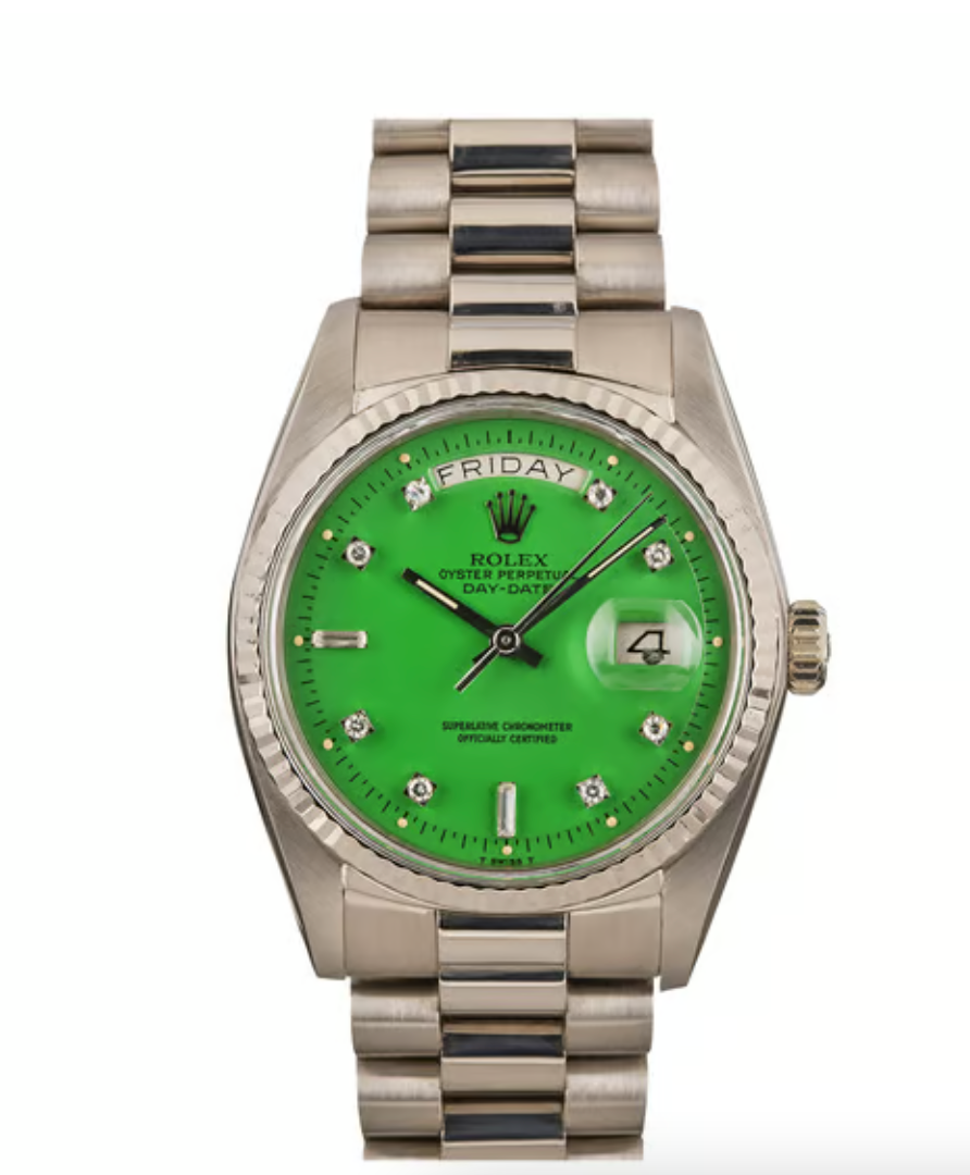 Rolex Day-Date 36mm Model 1803 Green Stella Diamond Dial