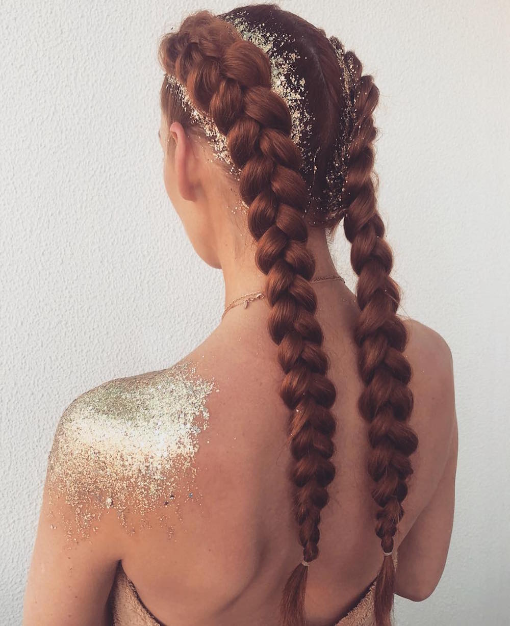 10 Creative Ways To Be Sparkingly Beautiful With Glitter Makeup  Rave hair  Hair styles Glitter hair