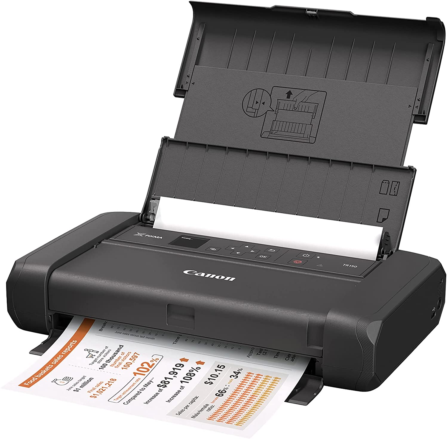 Canon Pixma TR150 Wireless Mobile Printer with Airprint and Cloud Compatible