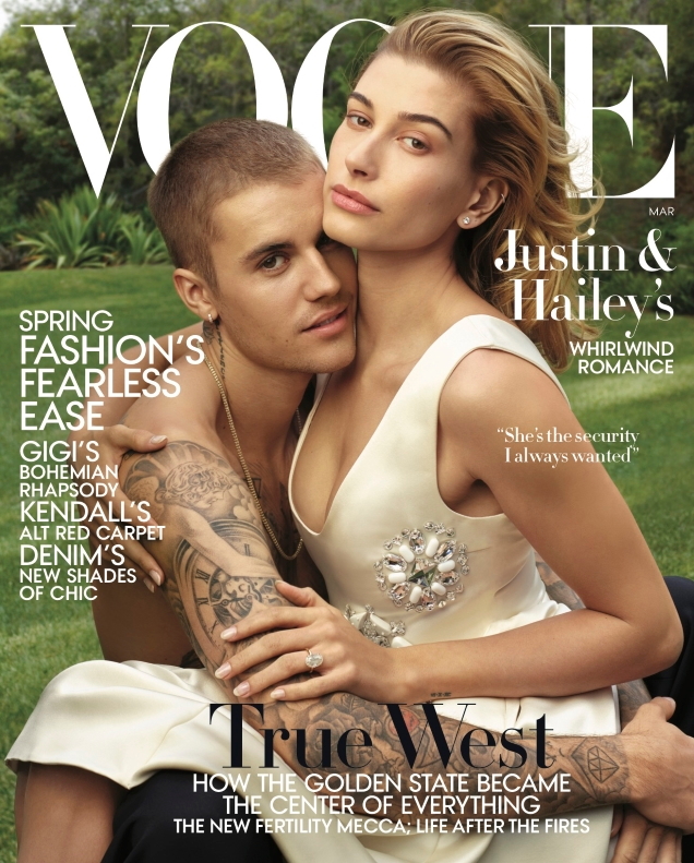 MISS: Vogue March 2019 Hailey and Justin Bieber by Annie Leibovitz